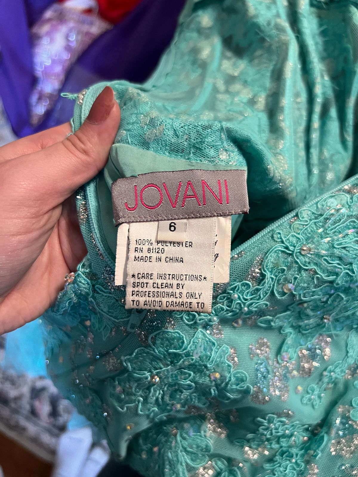 Jovani Size 6 Prom Strapless Lace Blue Mermaid Dress on Queenly