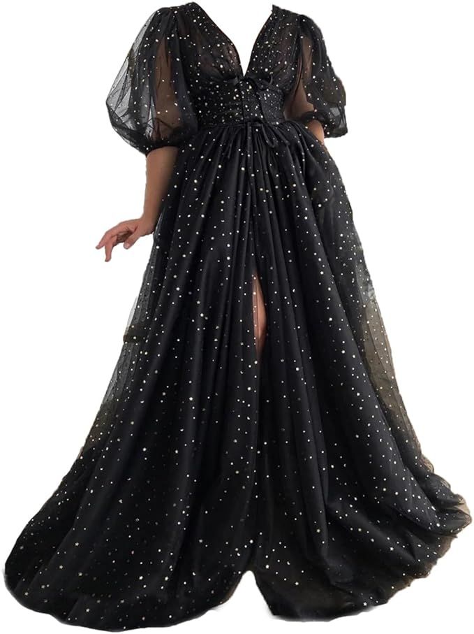 Size 14 Prom Black Ball Gown on Queenly