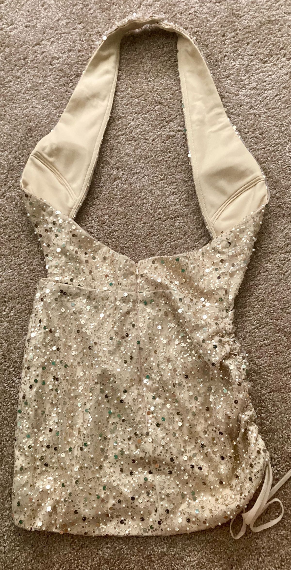 Size 4 Nightclub Plunge Gold Cocktail Dress on Queenly