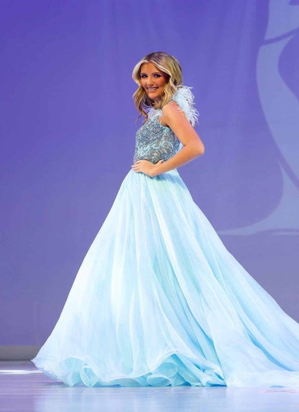 Sherri Hill Size 4 Pageant Plunge Blue Ball Gown on Queenly