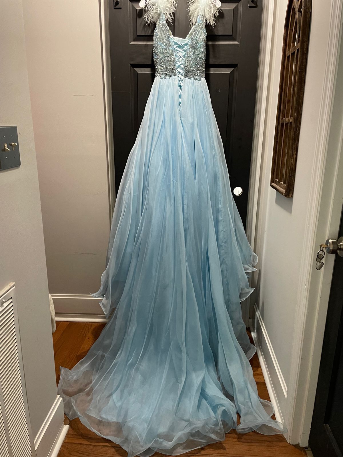 Sherri Hill Size 4 Pageant Plunge Blue Ball Gown on Queenly