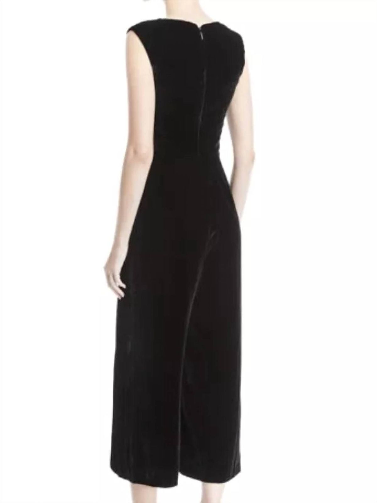 Style 1-1519094336-1498 Rebecca Taylor Size 4 Velvet Black Formal Jumpsuit on Queenly