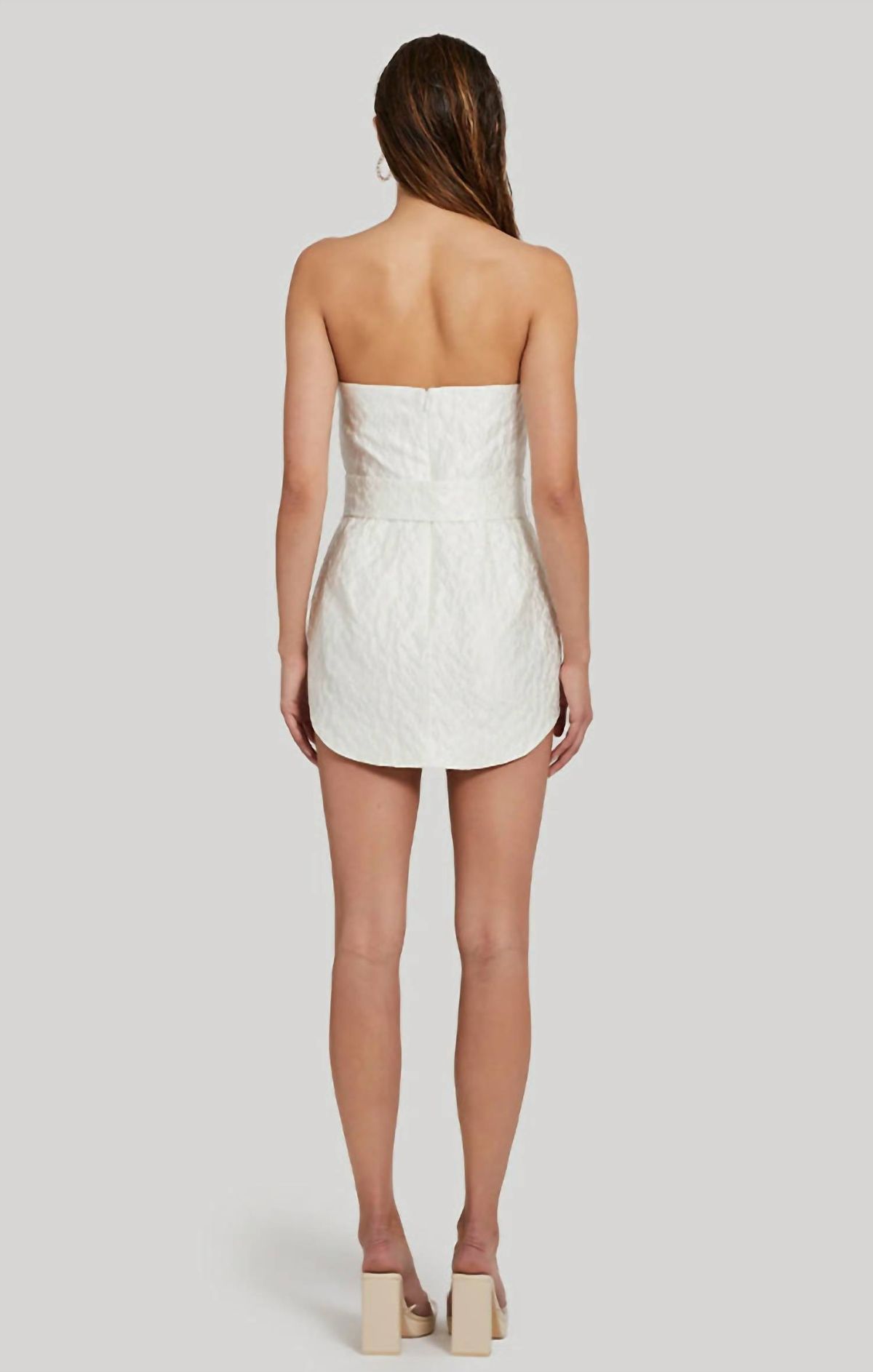 Style 1-1650067501-149 Amanda Uprichard Size L Strapless White Cocktail Dress on Queenly