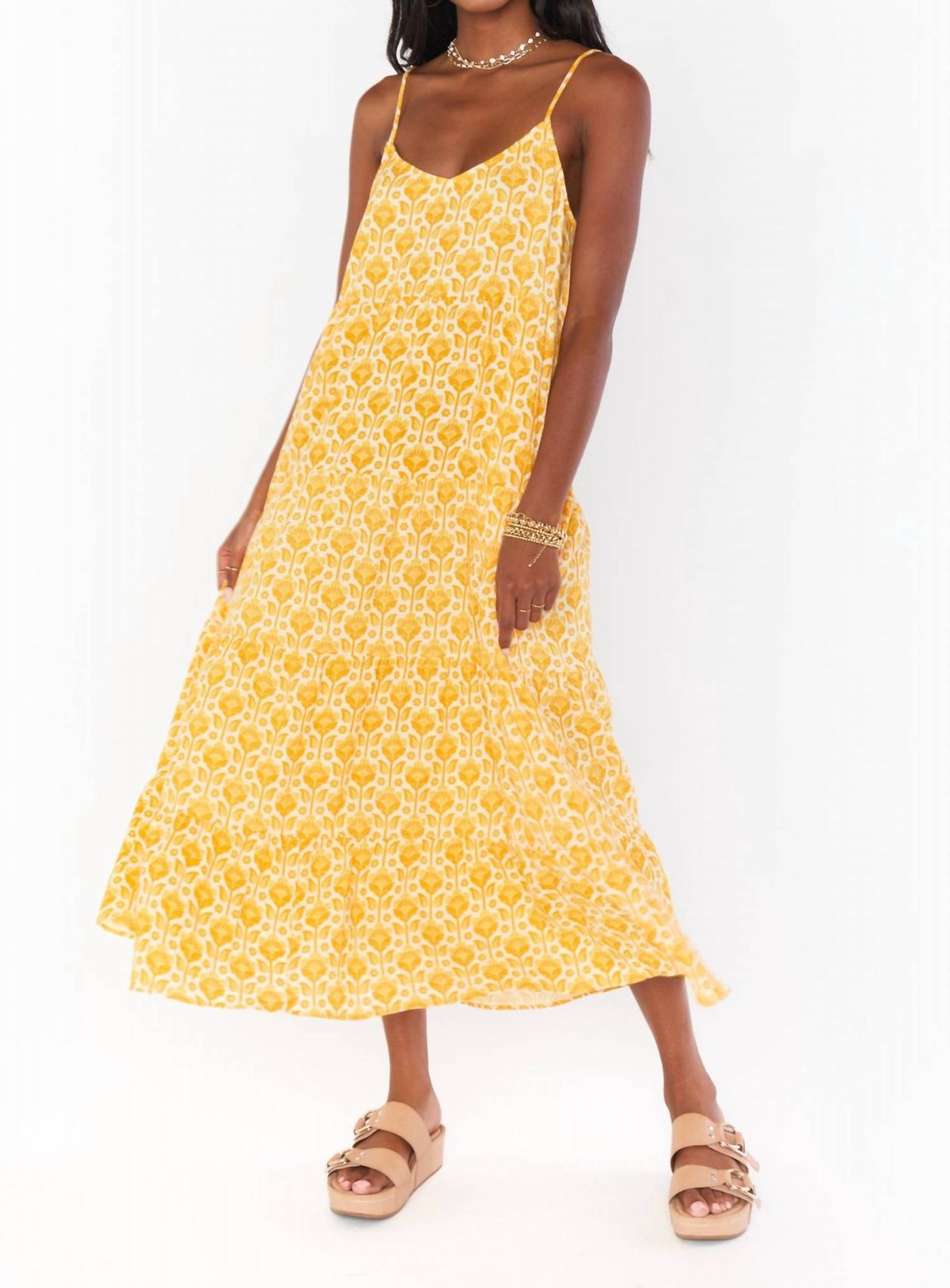 Style 1-1703930981-74 Show Me Your Mumu Size S Floral Yellow Floor Length Maxi on Queenly