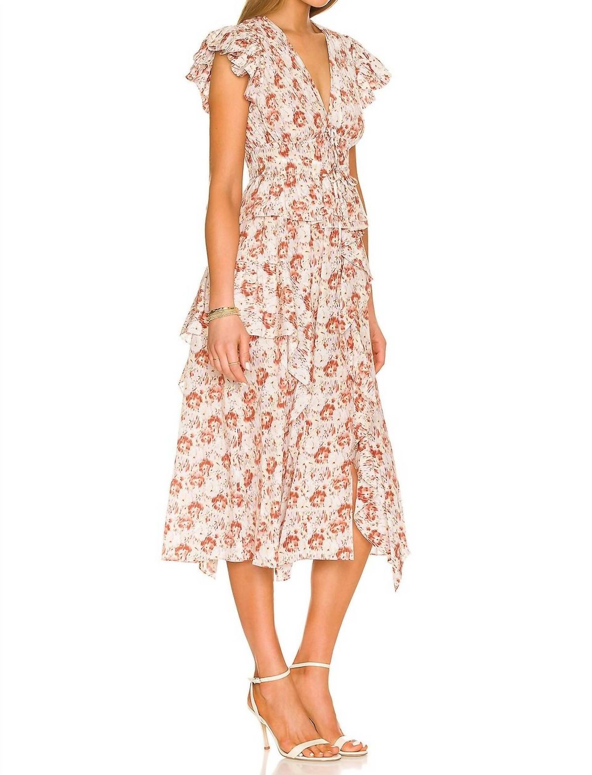 Style 1-1864687598-649 Ulla Johnson Size 2 Floral Red Cocktail Dress on Queenly