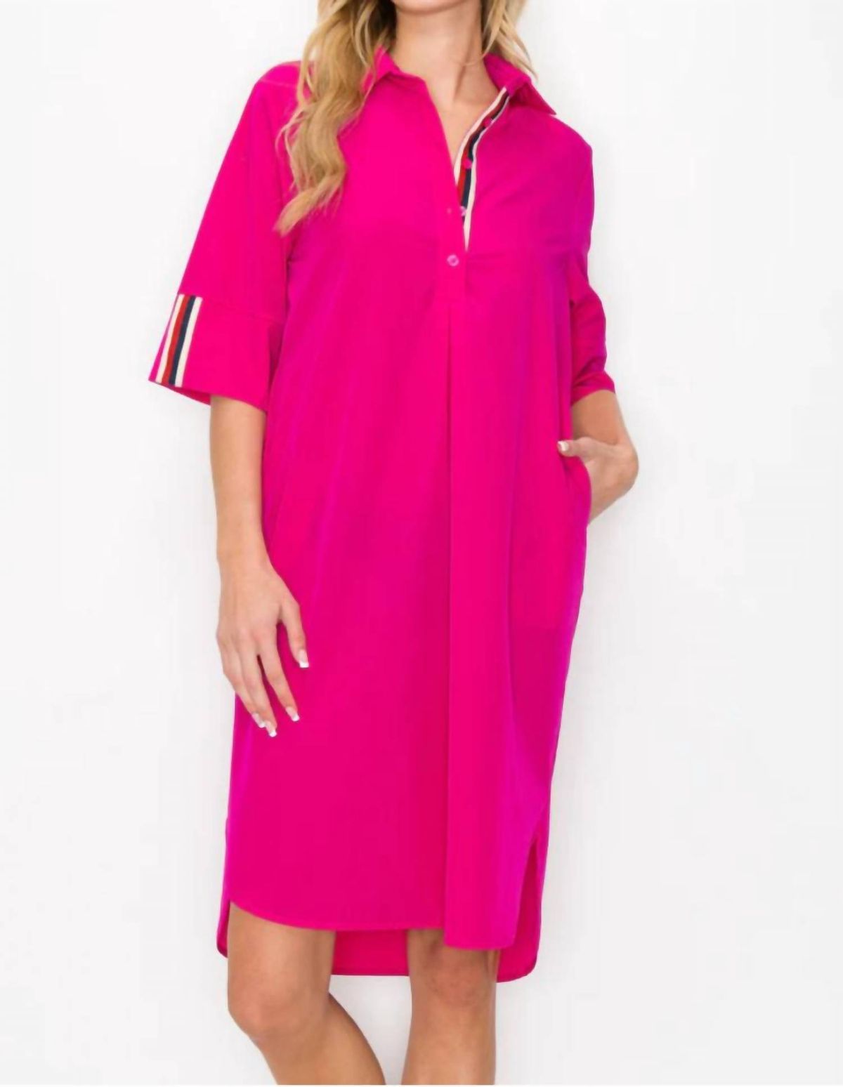 Style 1-1869362708-74 Joh Size S High Neck Hot Pink Cocktail Dress on Queenly