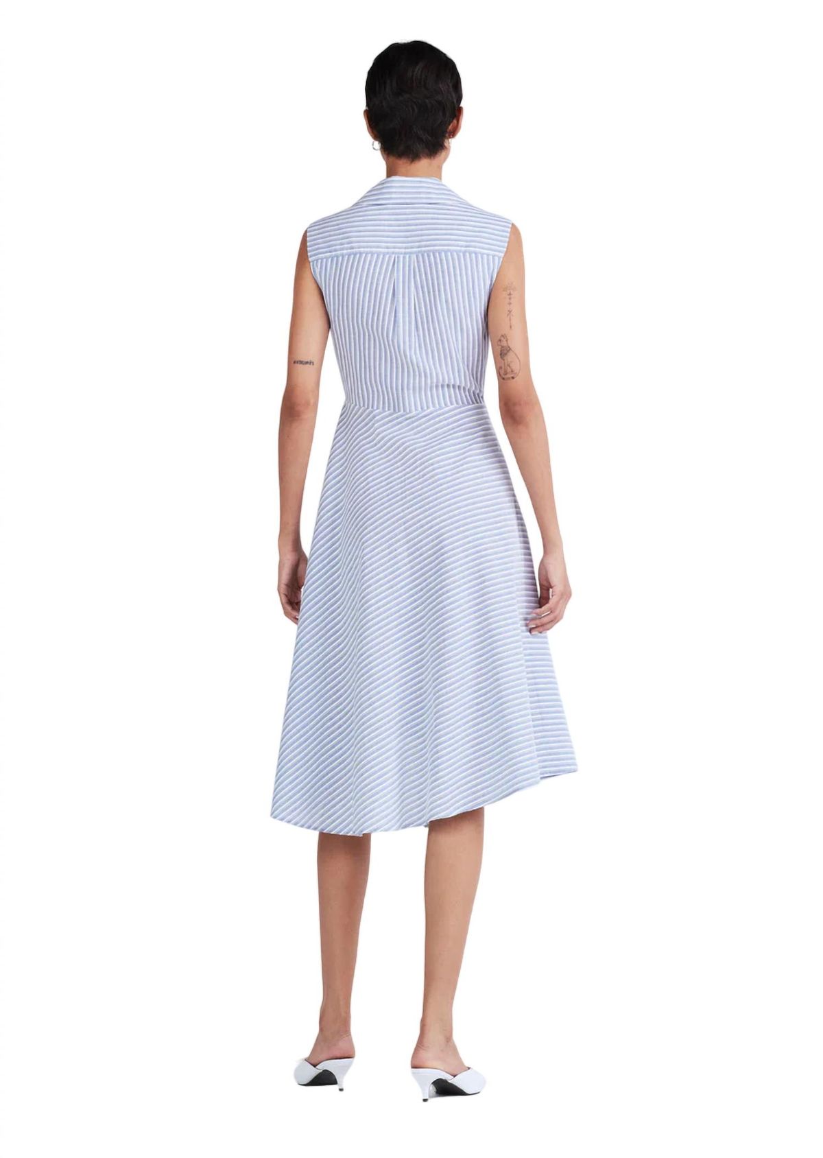 Style 1-2171428554-1901 Derek Lam 10 Crosby Size 6 High Neck Blue Cocktail Dress on Queenly