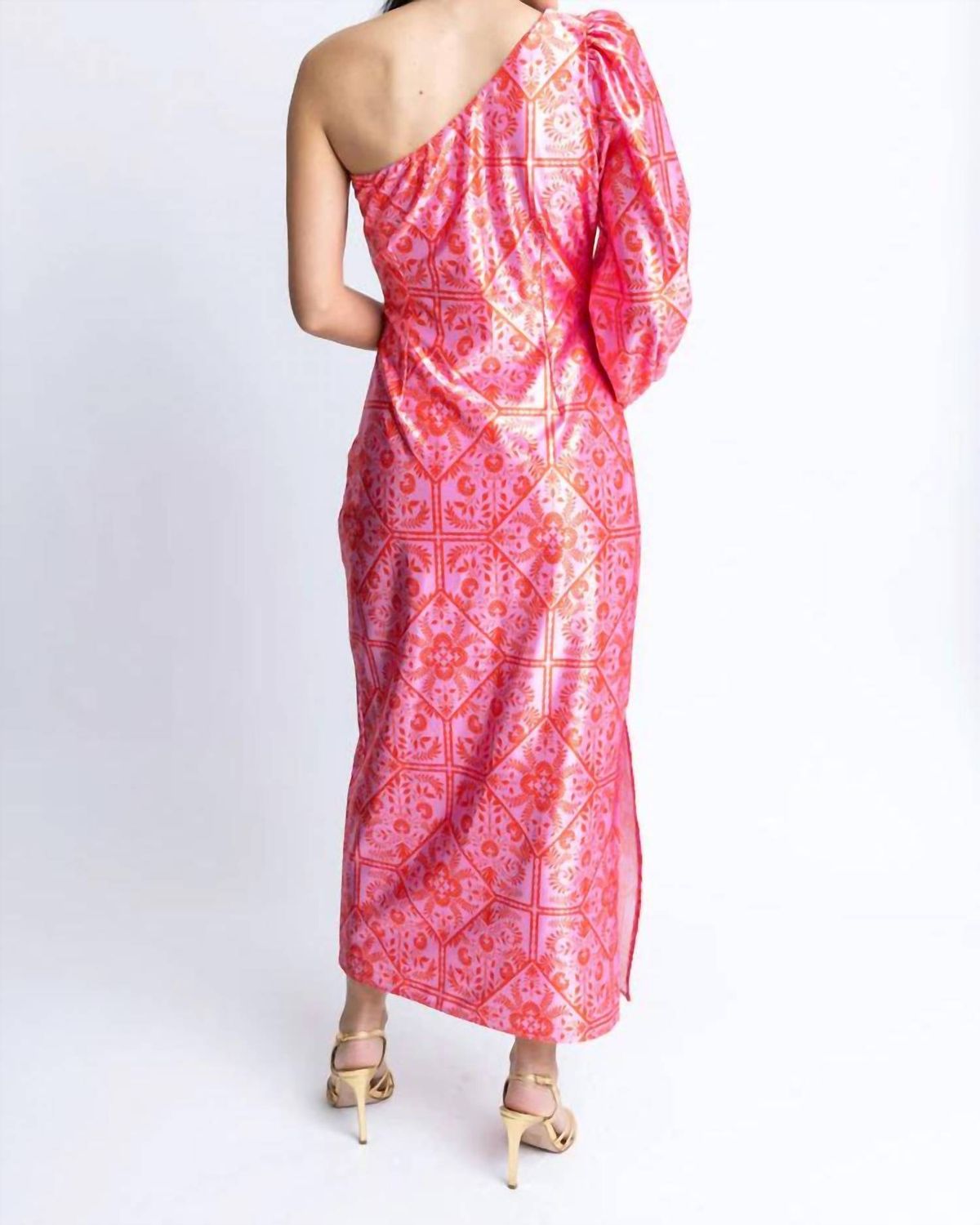 Style 1-2325581342-892 Karlie Size M One Shoulder Satin Pink Floor Length Maxi on Queenly