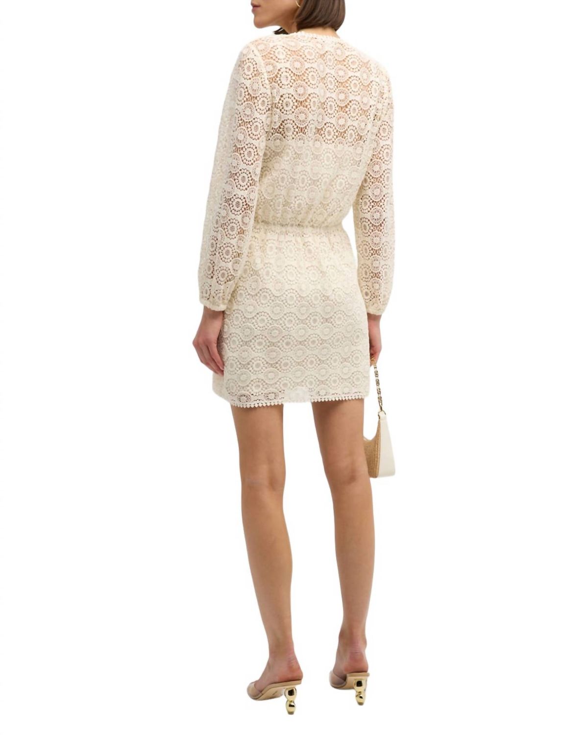 Style 1-2779430974-892 FRAME Size M Long Sleeve Lace White Cocktail Dress on Queenly