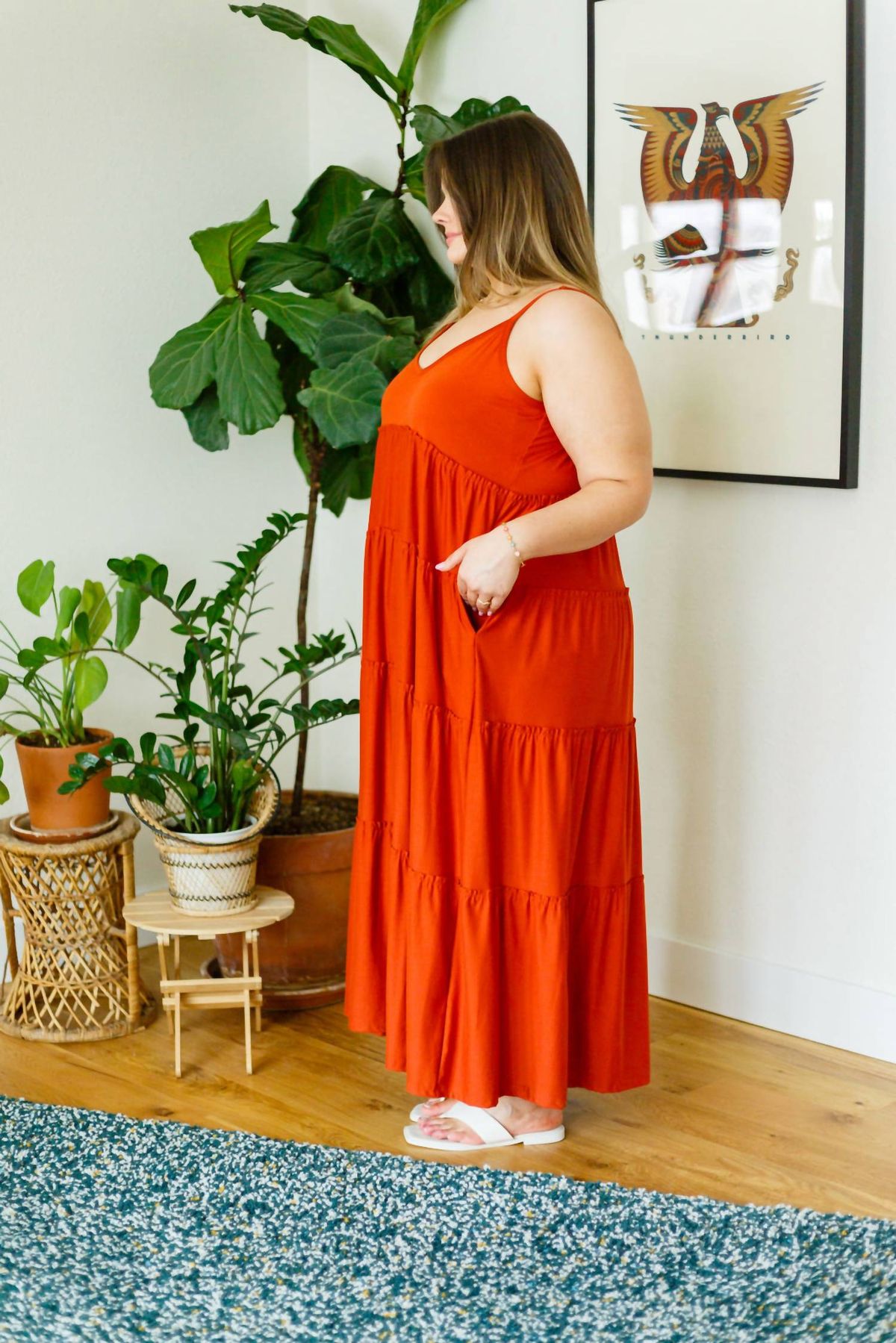 Style 1-2888494518-892 ZENANA Size M Sheer Orange Floor Length Maxi on Queenly