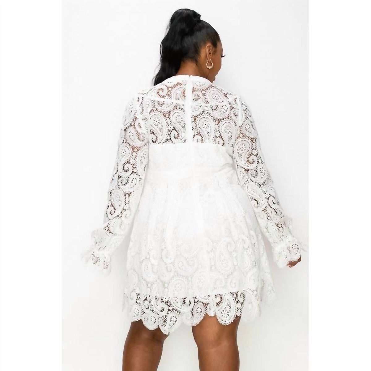 Style 1-3096384310-1464 RoseVelvet Size 3X Lace White Cocktail Dress on Queenly