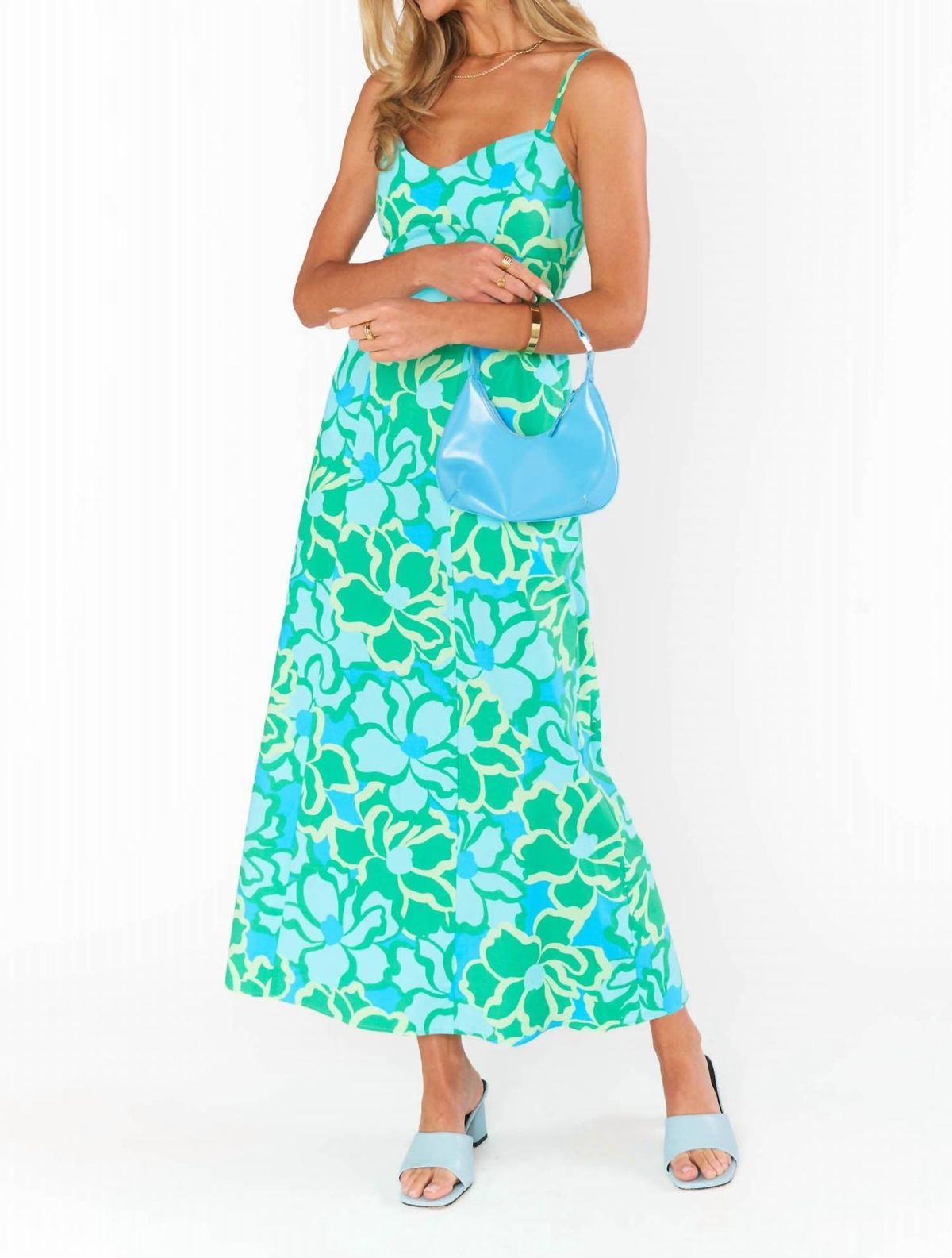 Style 1-3096877272-1691 Show Me Your Mumu Size XL Floral Turquoise Green Cocktail Dress on Queenly