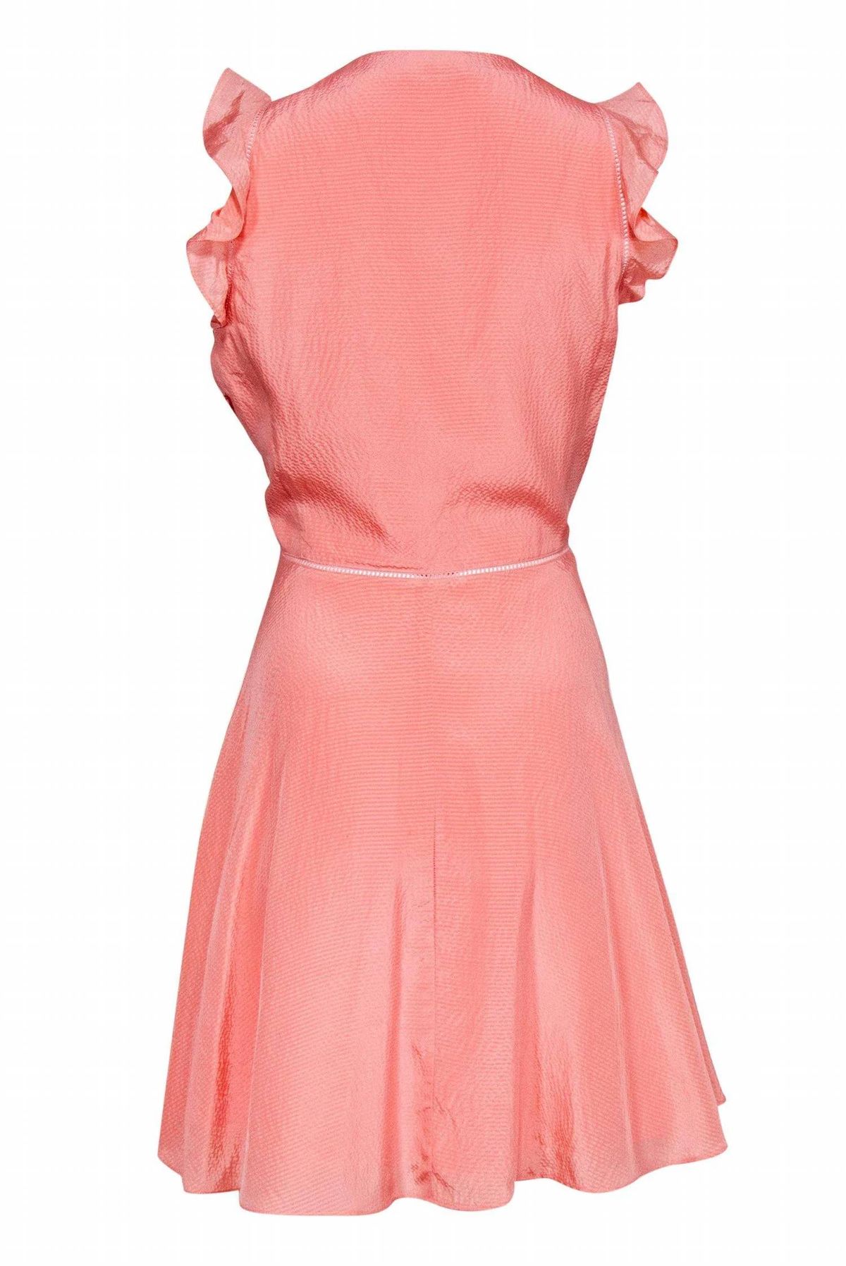 Style 1-311247337-1498 Rebecca Taylor Size 4 Cap Sleeve Satin Pink Cocktail Dress on Queenly