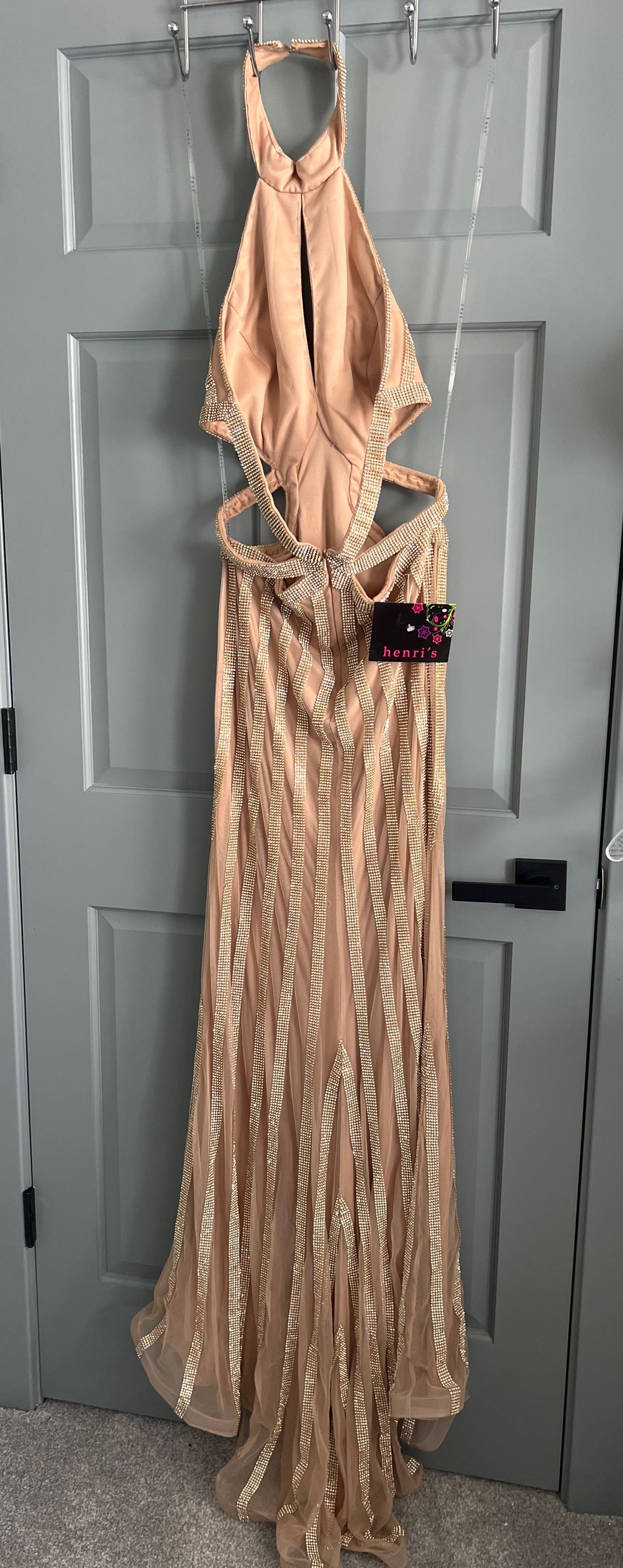 Jasz Couture Size 10 Pageant Halter Nude Mermaid Dress on Queenly