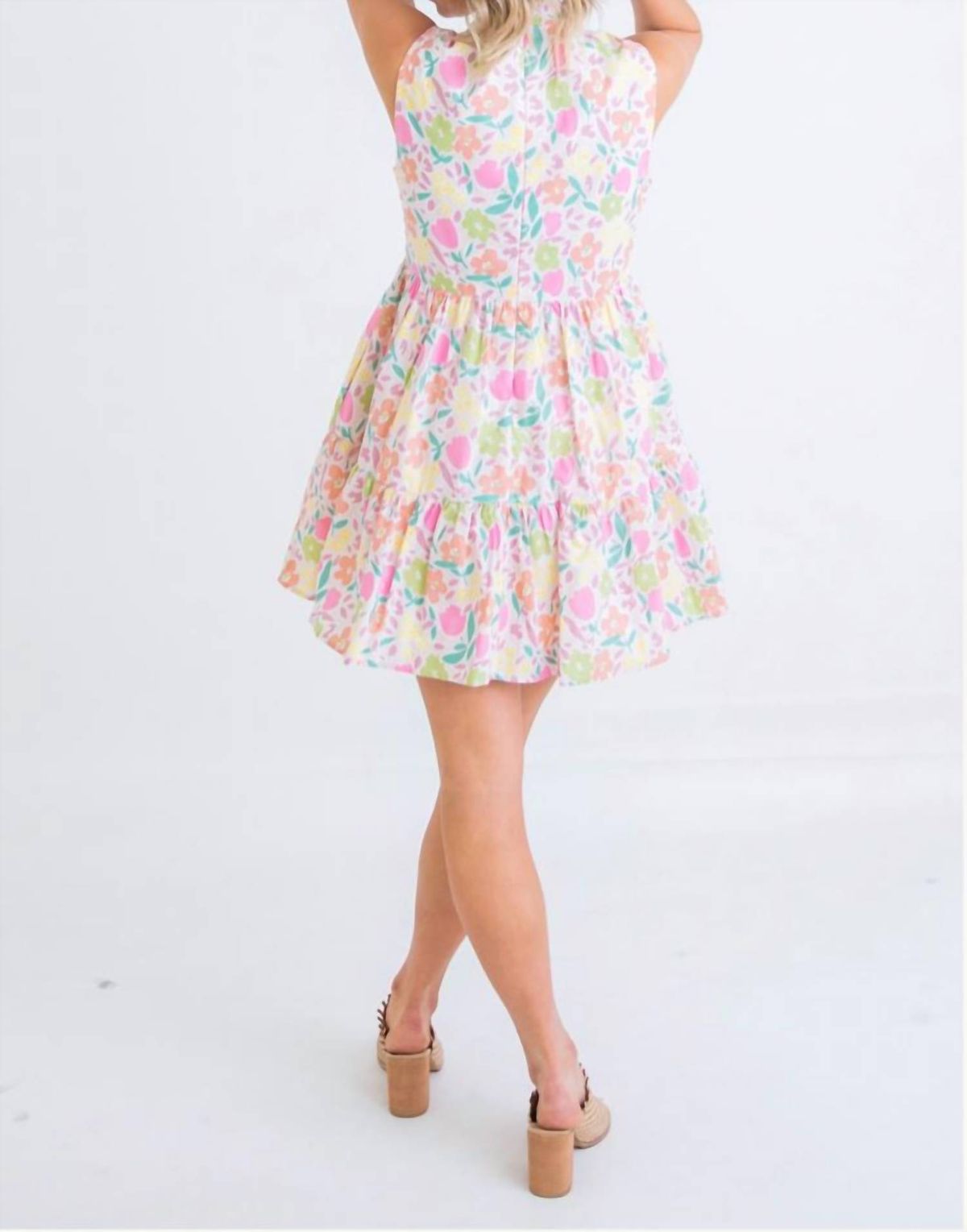 Style 1-3802681294-74 Karlie Size S High Neck Floral Pink Cocktail Dress on Queenly