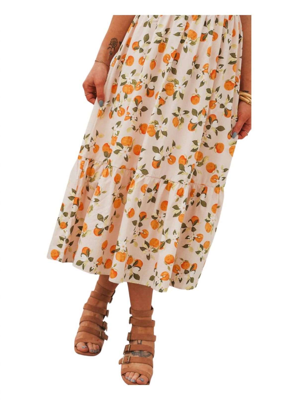 Style 1-389415220-149 TCEC Size L Floral Orange Cocktail Dress on Queenly