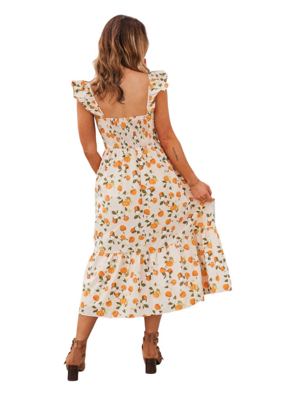 Style 1-389415220-149 TCEC Size L Floral Orange Cocktail Dress on Queenly