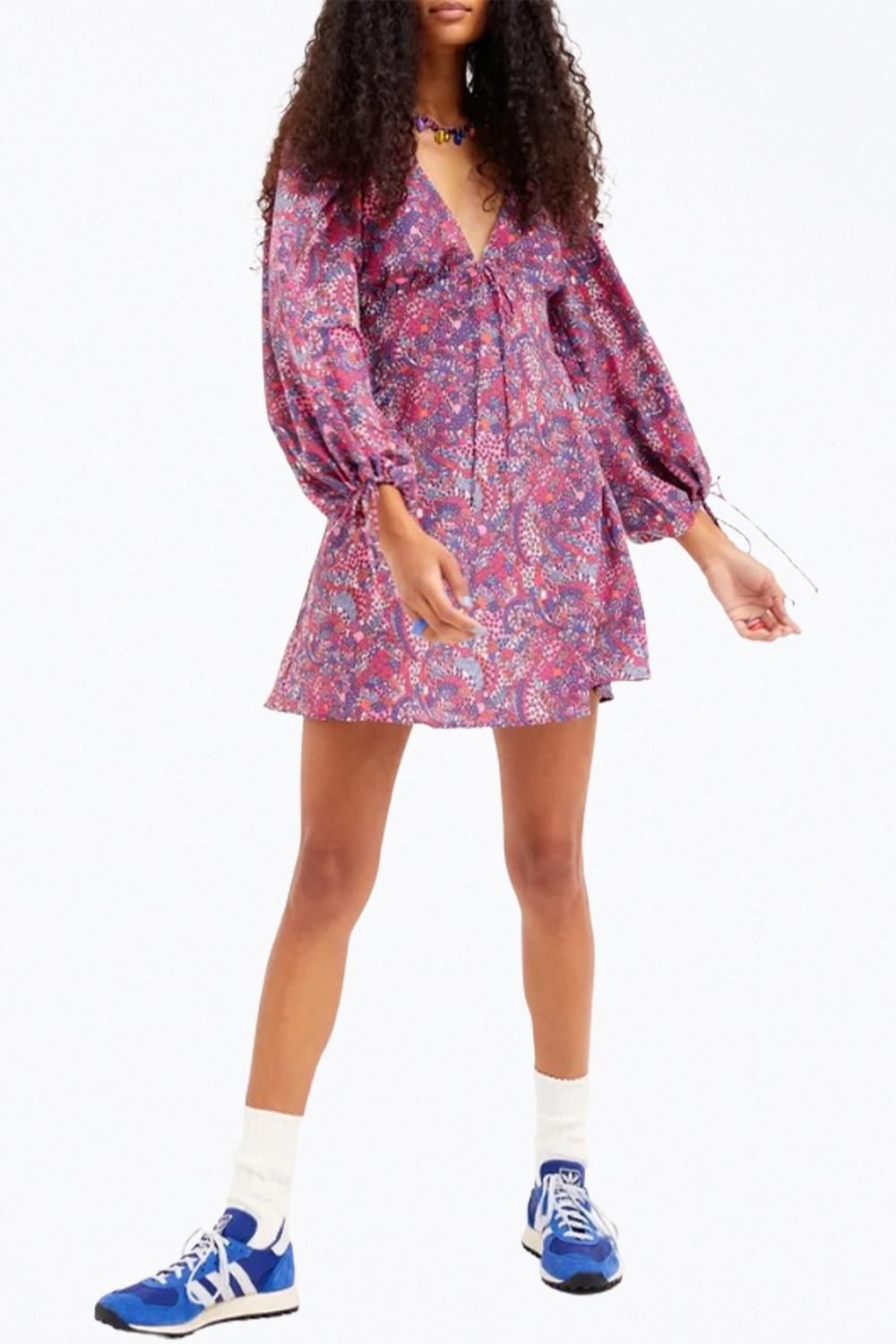 Style 1-4182751217-892 for Love & Lemons Size M Long Sleeve Multicolor Cocktail Dress on Queenly