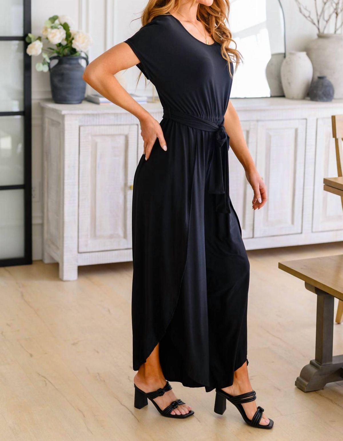 Style 1-4204070484-74 White Birch Size S Black Formal Jumpsuit on Queenly