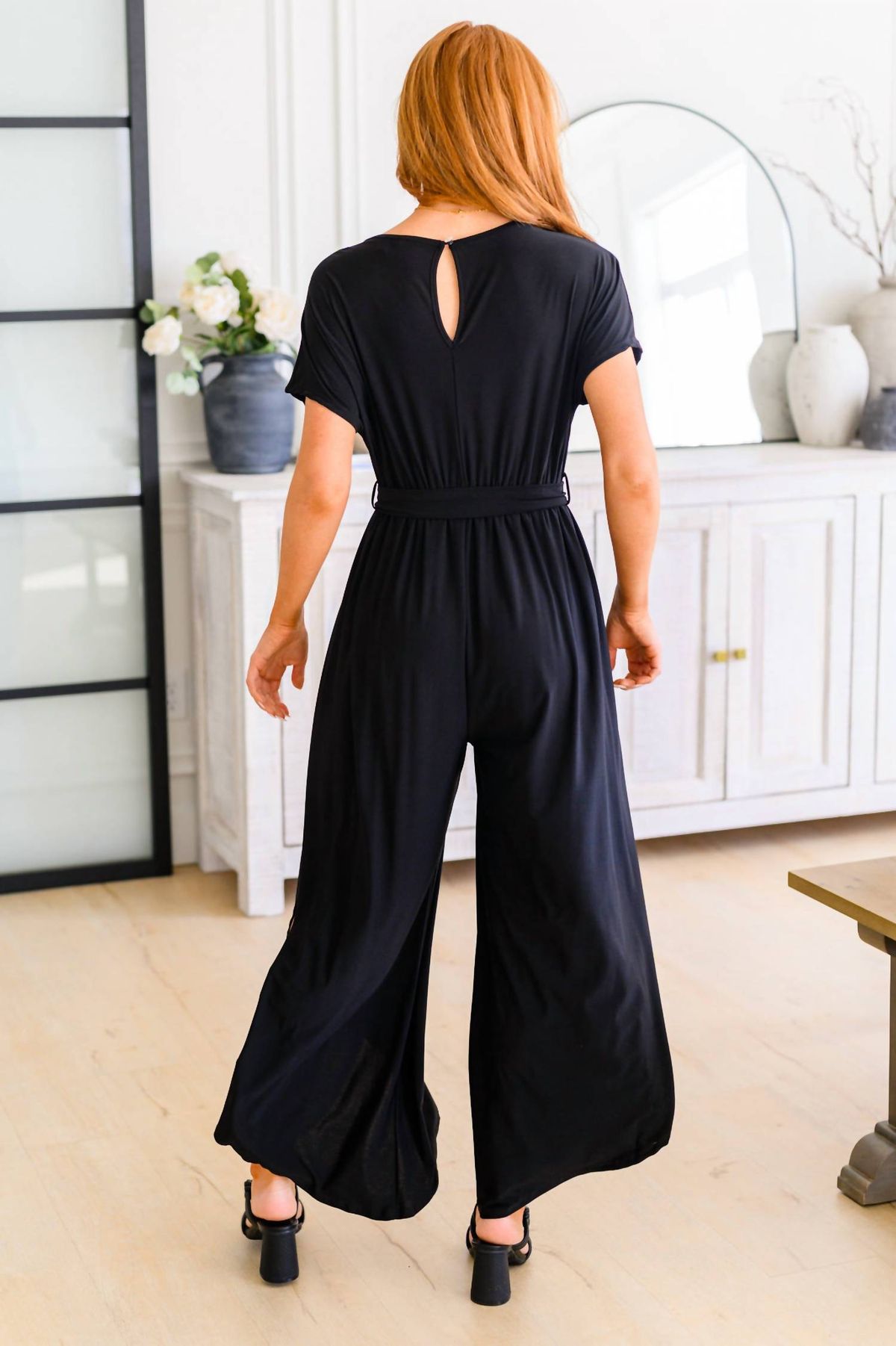 Style 1-4204070484-74 White Birch Size S Black Formal Jumpsuit on Queenly