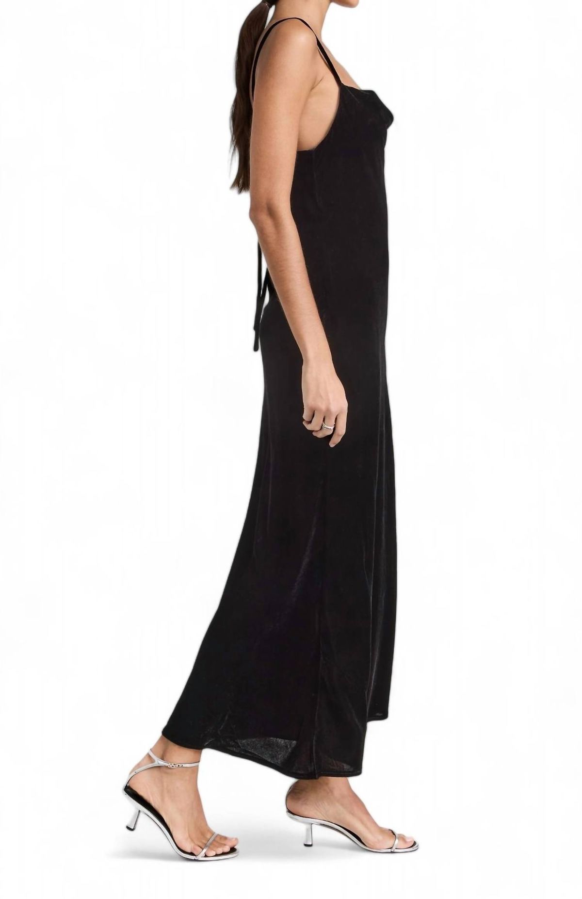 Style 1-835818734-649 RHODE Size 2 Velvet Black Floor Length Maxi on Queenly