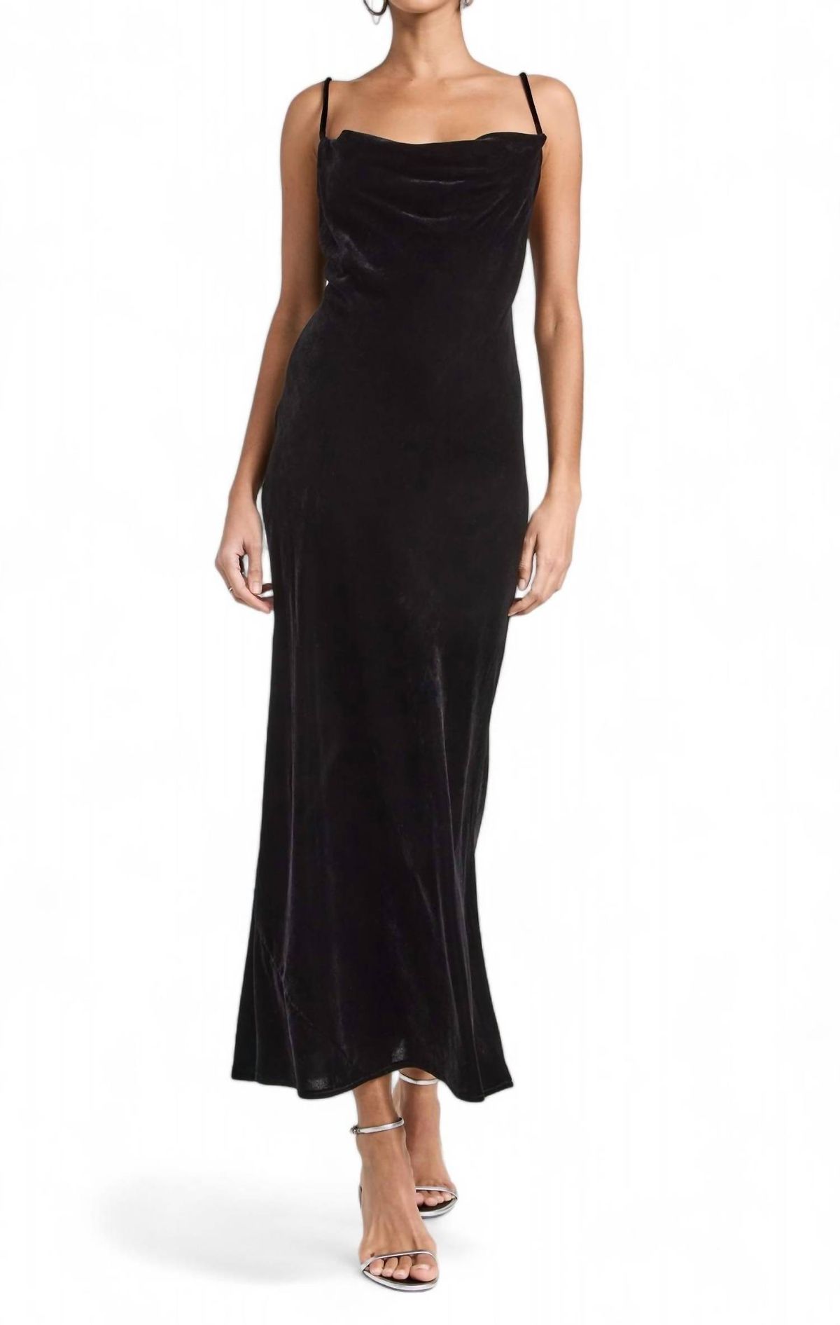 Style 1-835818734-649 RHODE Size 2 Velvet Black Floor Length Maxi on Queenly