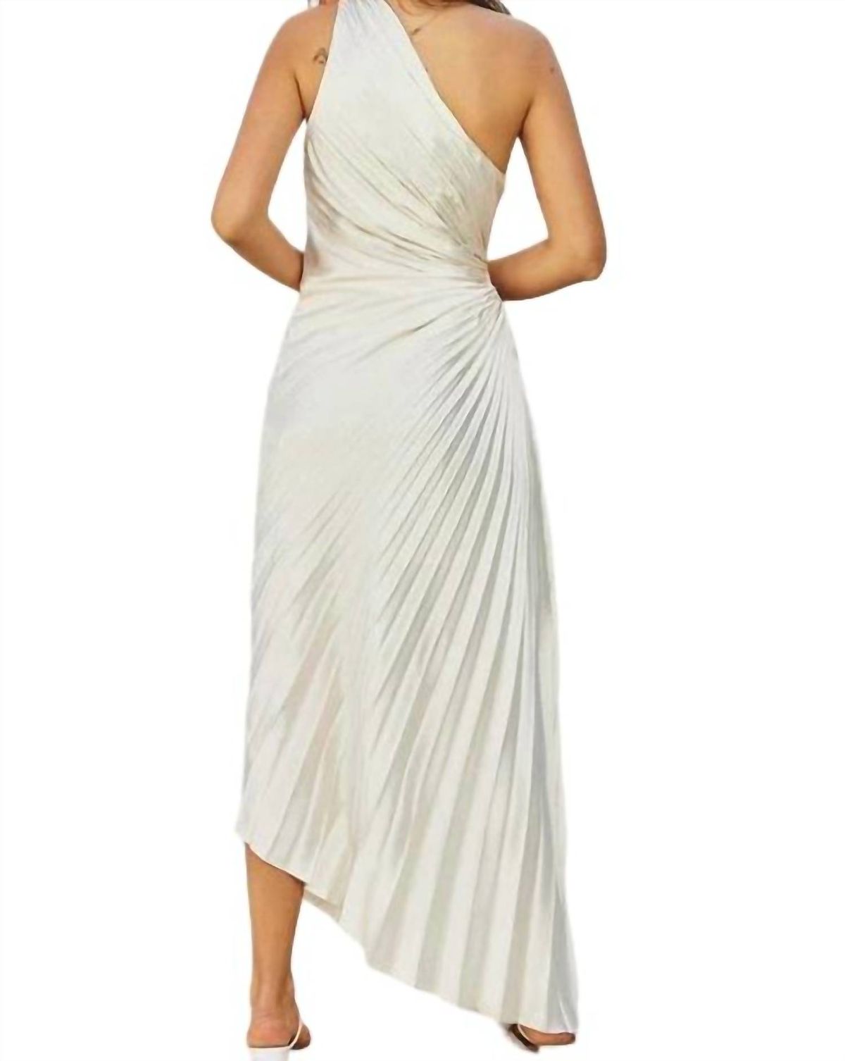 Style 1-947541548-74 DRESS FORUM Size S One Shoulder White Floor Length Maxi on Queenly