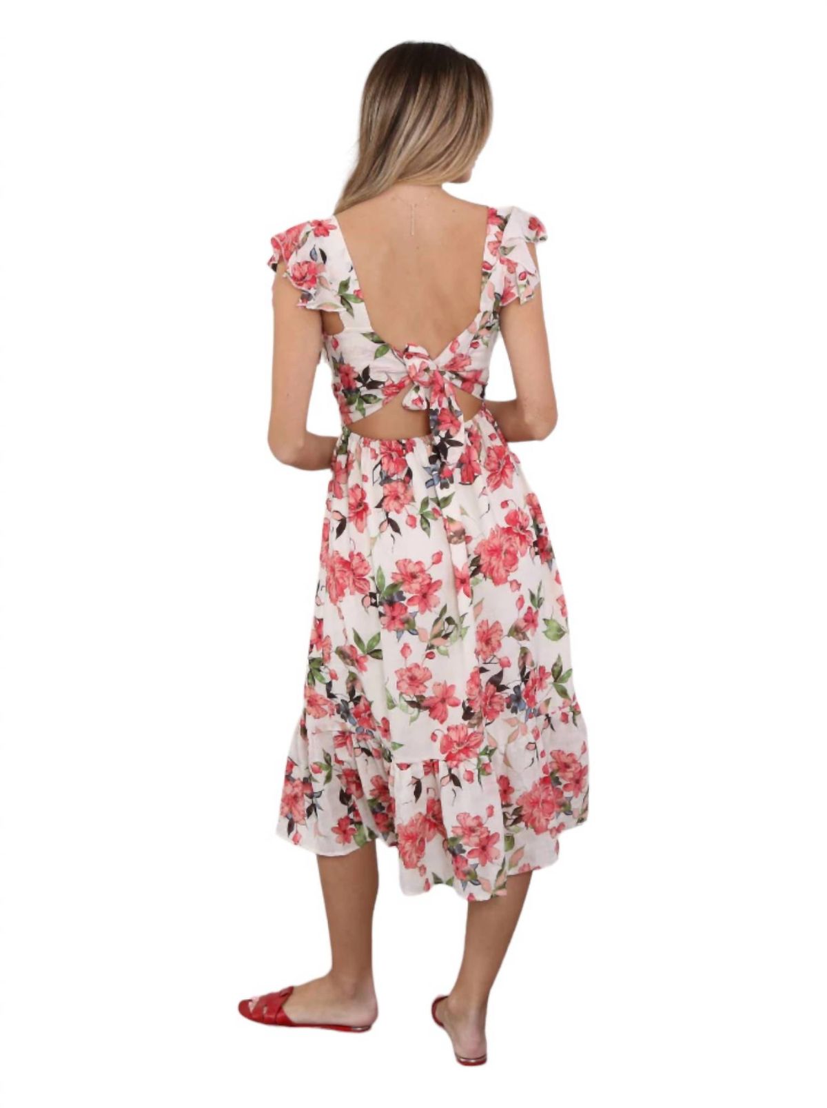 Style 1-1266696662-74 bishop + young Size S Floral Red Cocktail Dress on Queenly