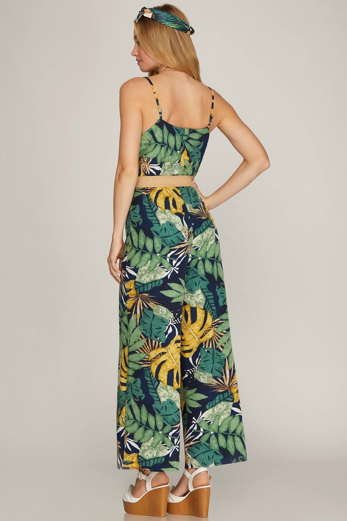 Style 1-1311315754-149 SHE + SKY Size L Green Formal Jumpsuit on Queenly