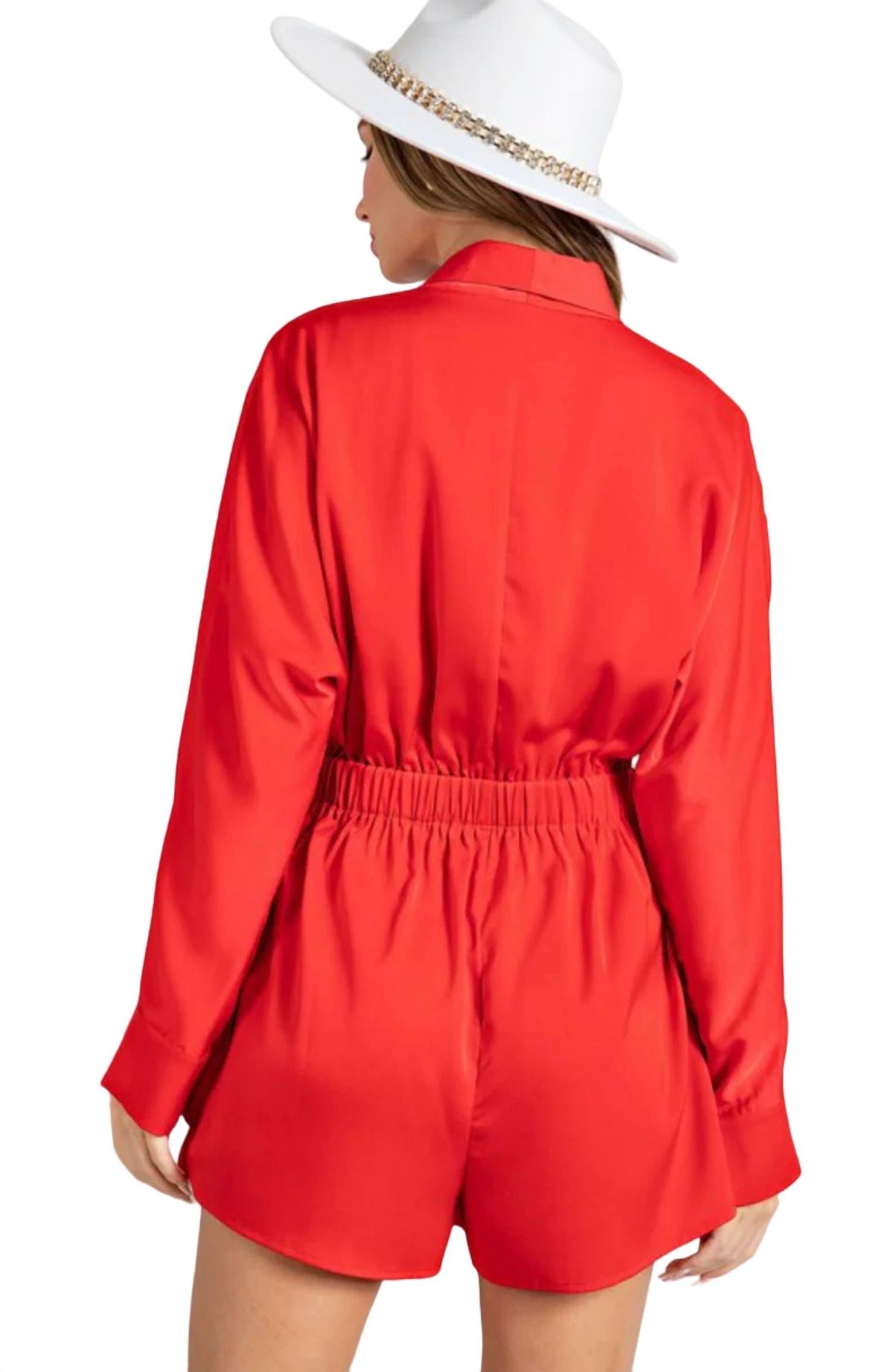 Style 1-1529122038-74 ee:some Size S Satin Red Formal Jumpsuit on Queenly