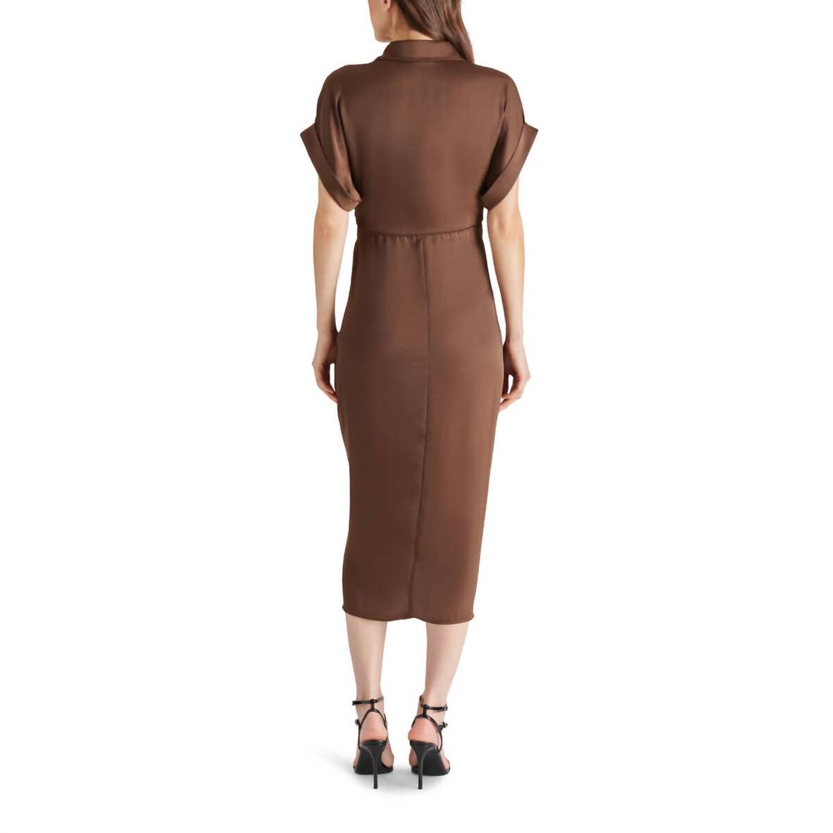 Style 1-1681604865-1498 STEVE MADDEN Size 4 High Neck Brown Cocktail Dress on Queenly