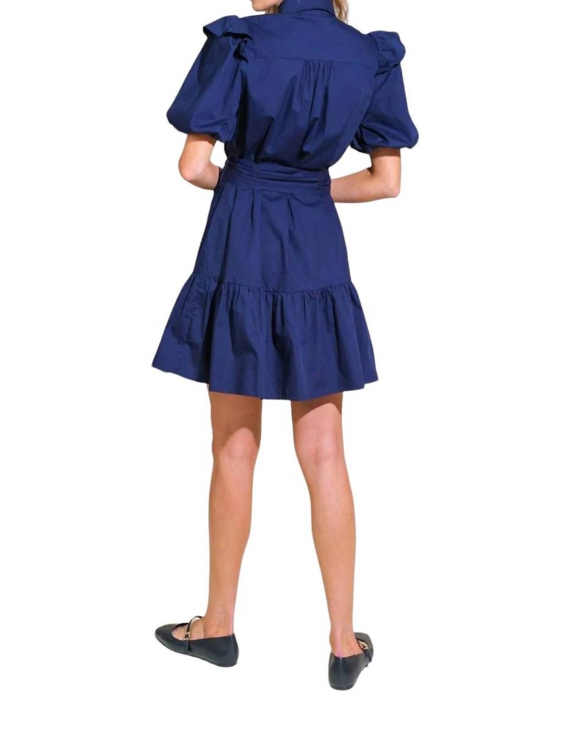 Style 1-1699034758-149 FLYING TOMATO Size L High Neck Navy Blue Cocktail Dress on Queenly