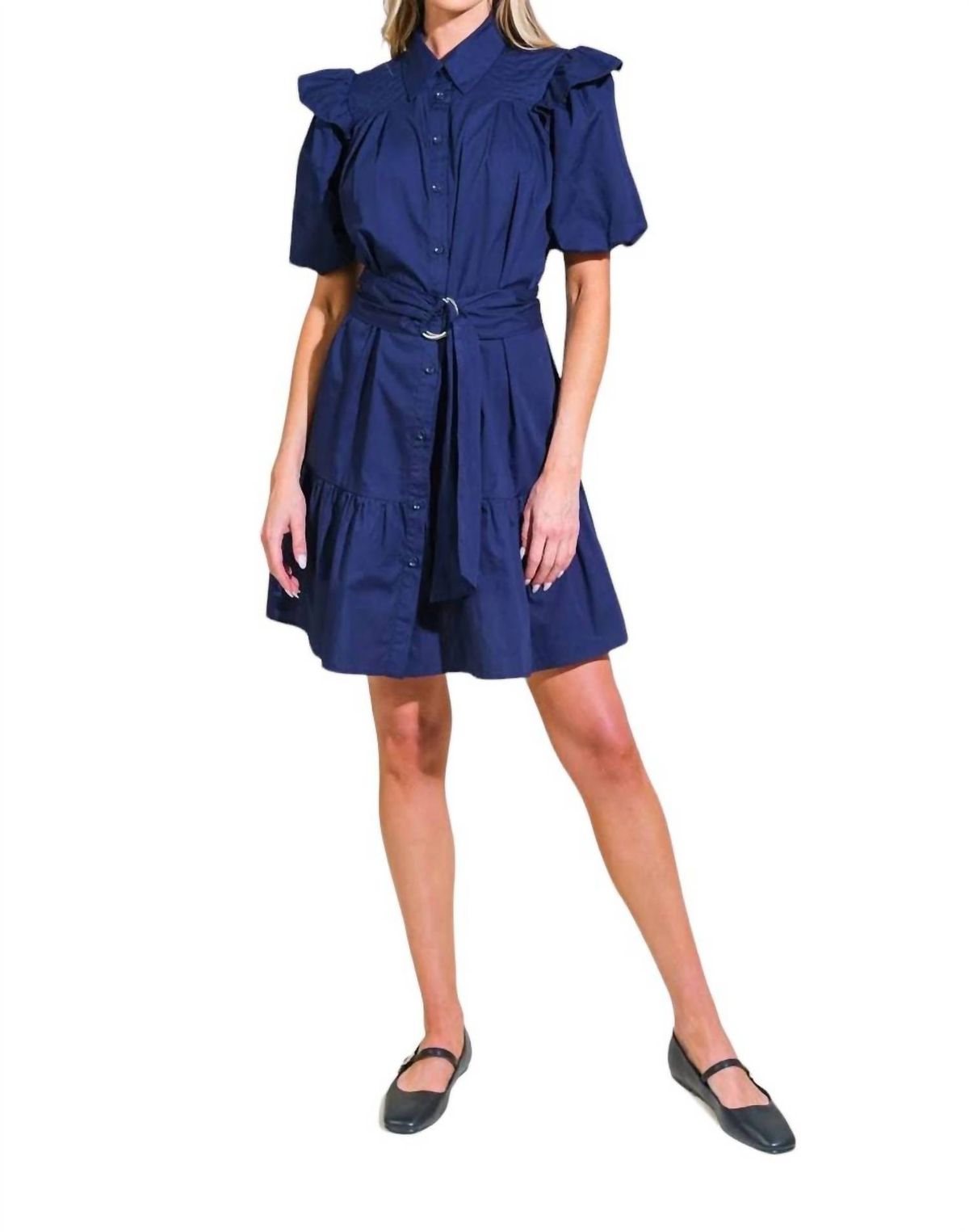 Style 1-1699034758-149 FLYING TOMATO Size L High Neck Navy Blue Cocktail Dress on Queenly