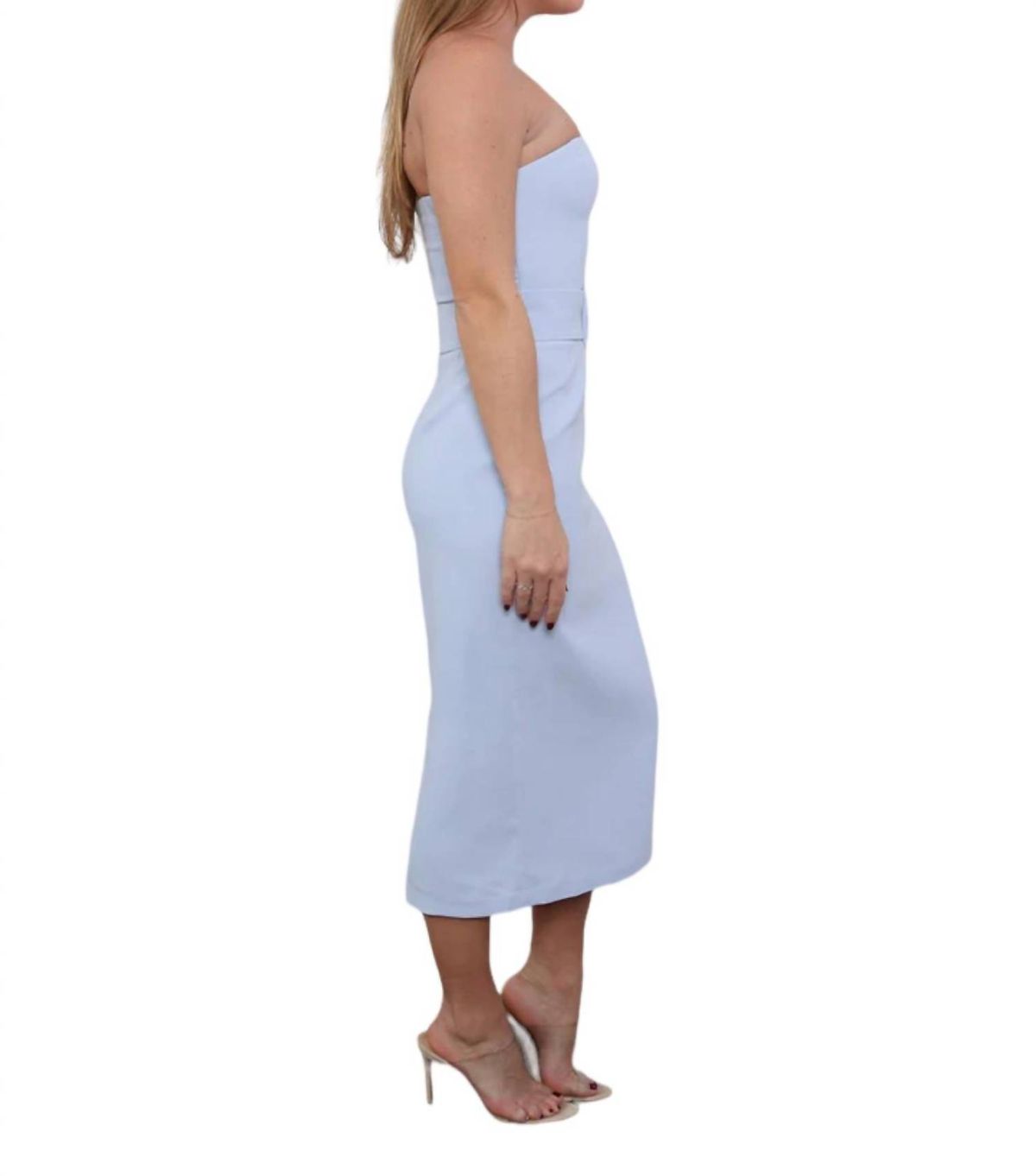 Style 1-1940530671-70 Amanda Uprichard Size XS Strapless Blue Cocktail Dress on Queenly