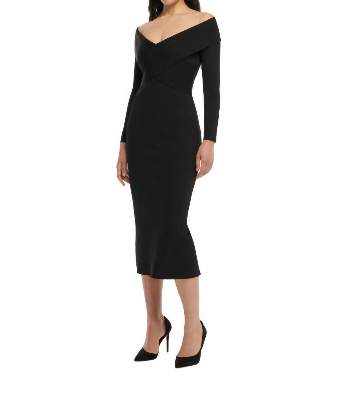 Style 1-1966779512-149 Roland Mouret Size L Long Sleeve Black Cocktail Dress on Queenly