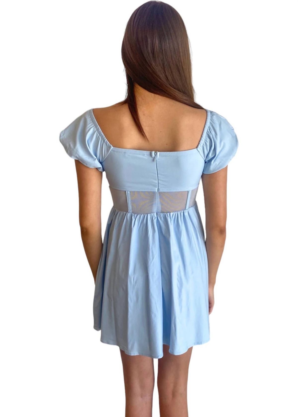 Style 1-1975611302-149 Blue Blush Size L Sheer Blue Cocktail Dress on Queenly