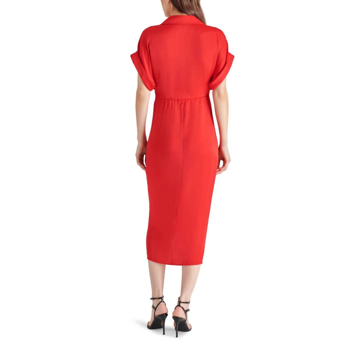 Style 1-2415862726-1901 STEVE MADDEN Size 6 High Neck Red Cocktail Dress on Queenly