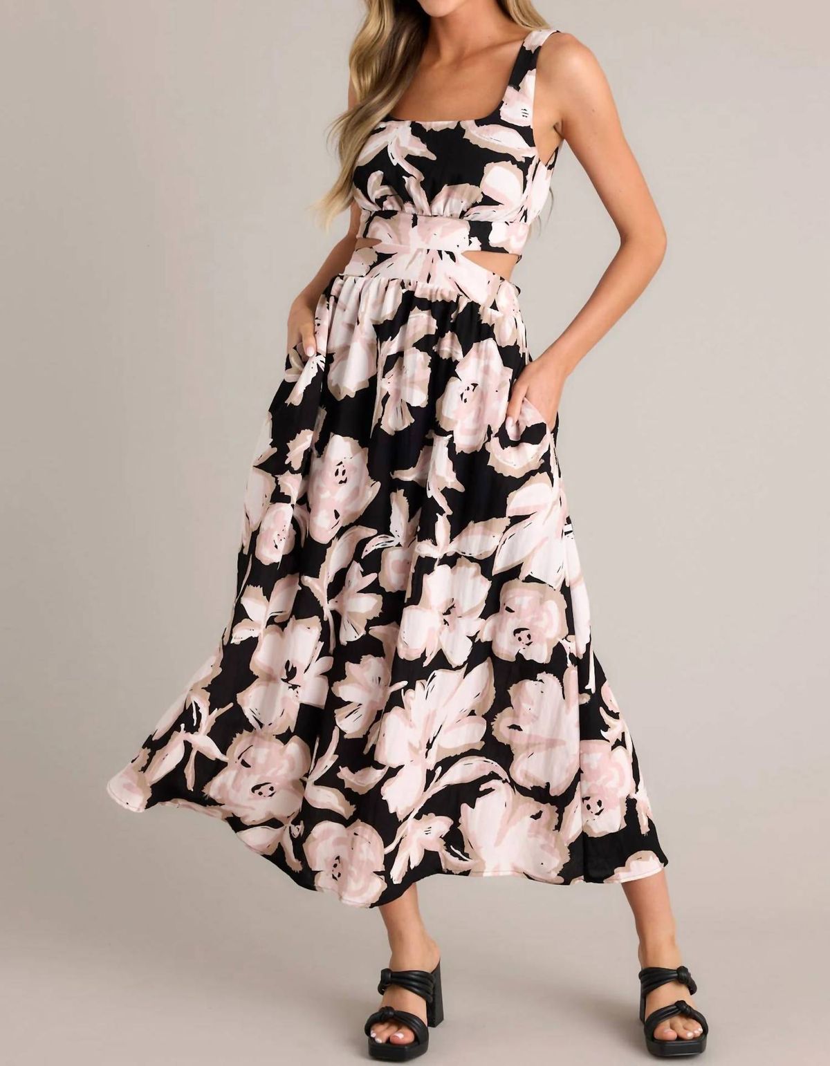 Style 1-2763556095-892 Illa Illa Size M Floral Black Floor Length Maxi on Queenly