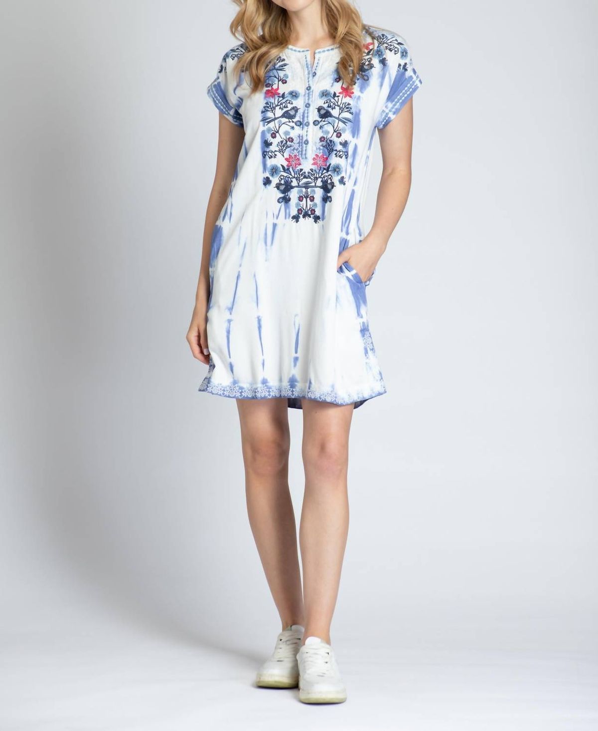 Style 1-2770875677-149 APNY Size L Cap Sleeve Floral Blue Cocktail Dress on Queenly