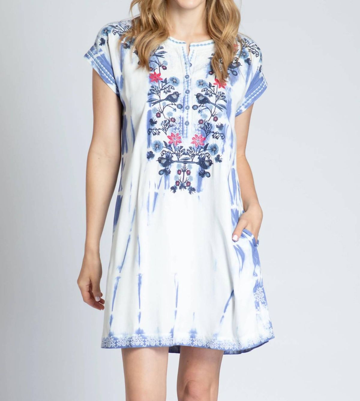 Style 1-2770875677-149 APNY Size L Cap Sleeve Floral Blue Cocktail Dress on Queenly