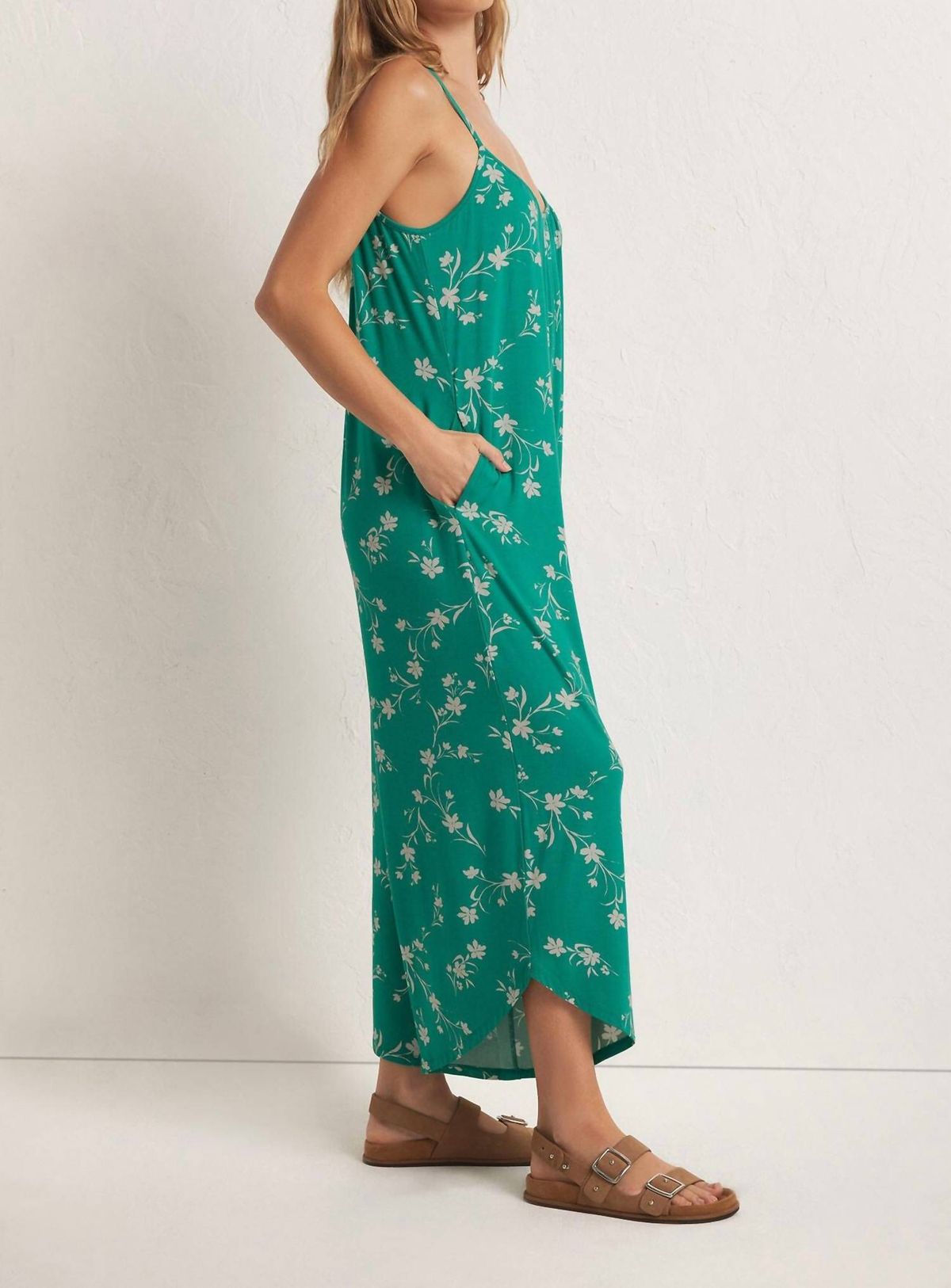 Style 1-3274533656-70 Z Supply Size XS Floral Green Formal Jumpsuit on Queenly