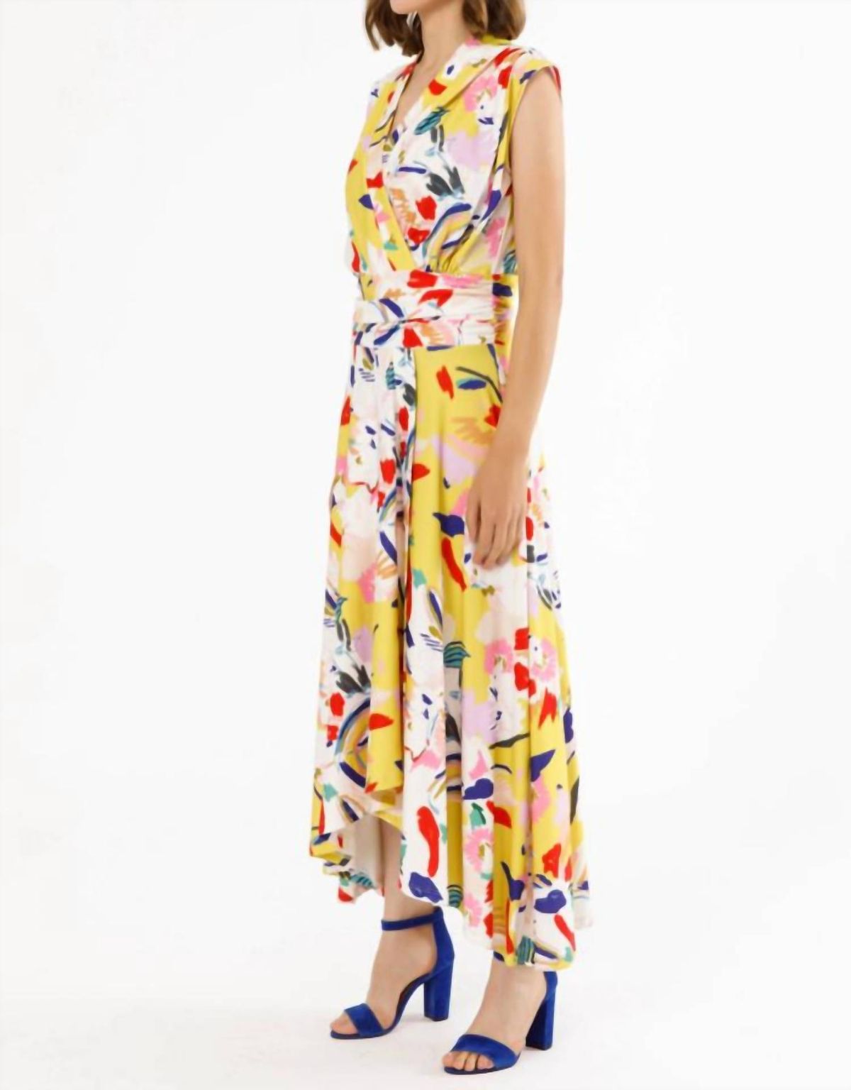 Style 1-3639743305-149 ISLE by Melis Kozan Size L Floral Yellow Floor Length Maxi on Queenly