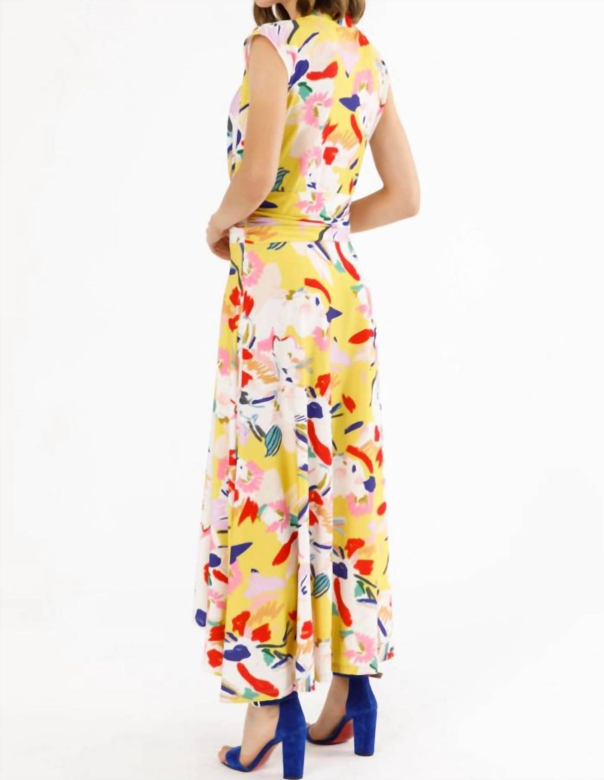 Style 1-3639743305-149 ISLE by Melis Kozan Size L Floral Yellow Floor Length Maxi on Queenly