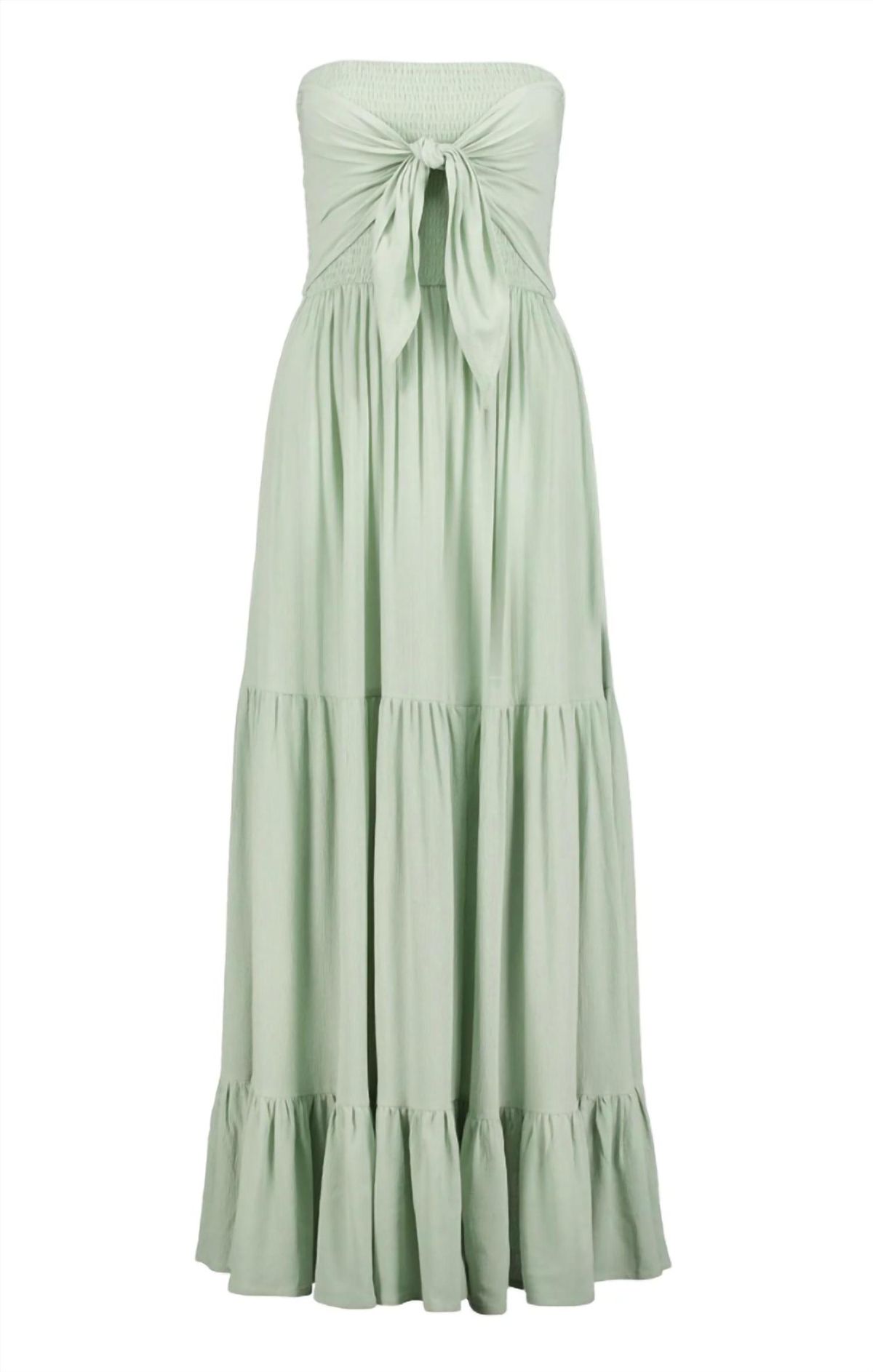 Style 1-4040235482-149 bishop + young Size L Strapless Green Floor Length Maxi on Queenly