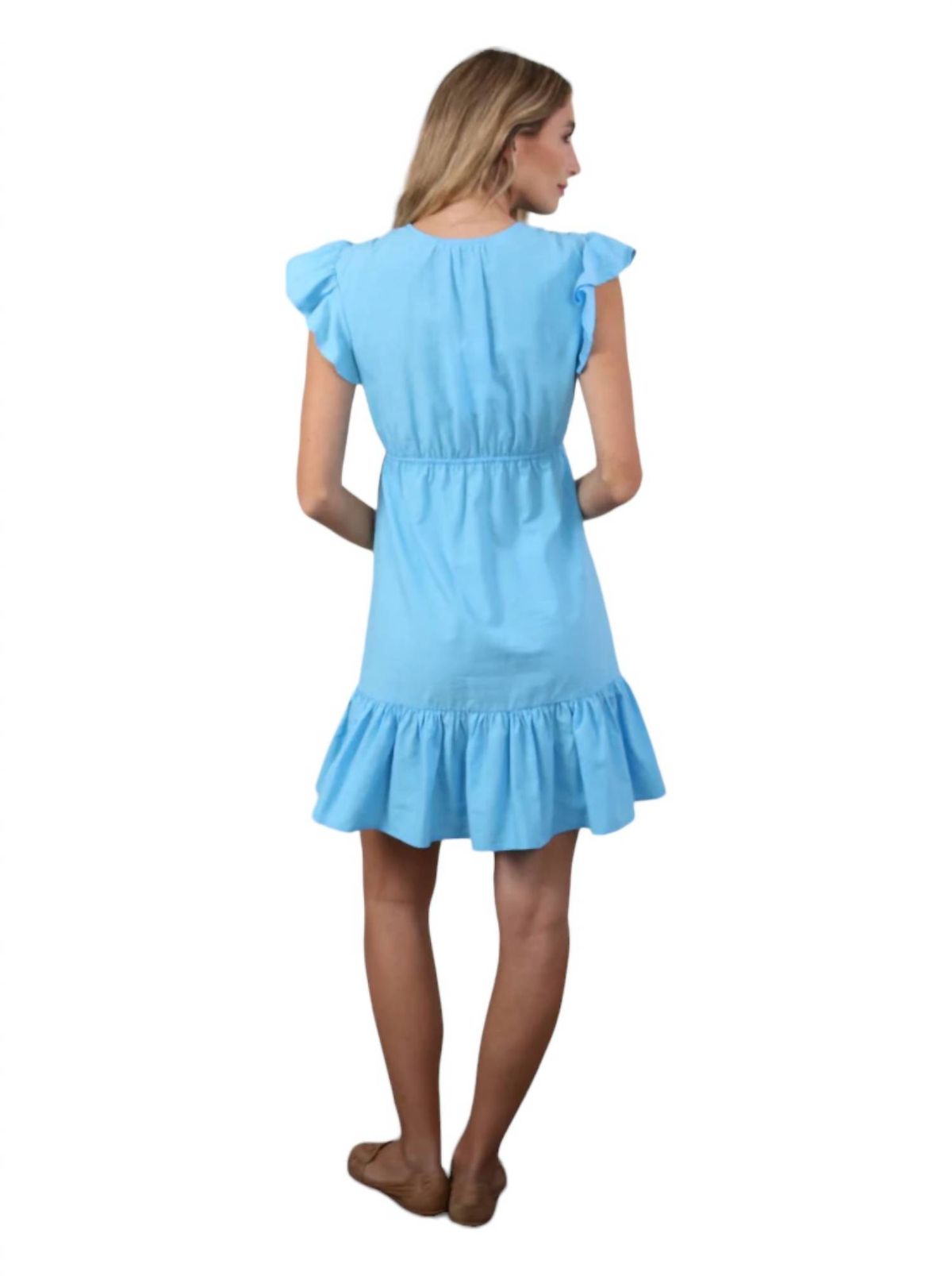 Style 1-4040520070-149 Bluebird Canyon Size L Cap Sleeve Blue Cocktail Dress on Queenly