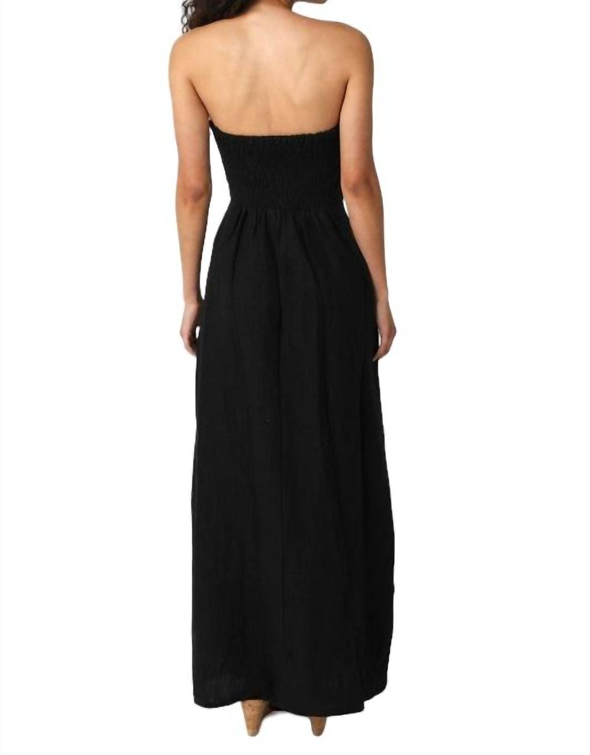 Style 1-4057012761-149 OLIVACEOUS Size L Strapless Black Floor Length Maxi on Queenly