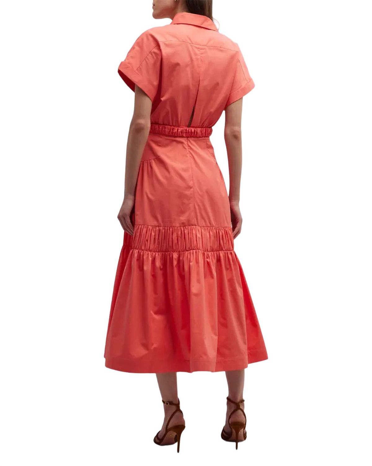 Style 1-4114606328-892 Silvia Tcherassi Size M High Neck Coral Cocktail Dress on Queenly