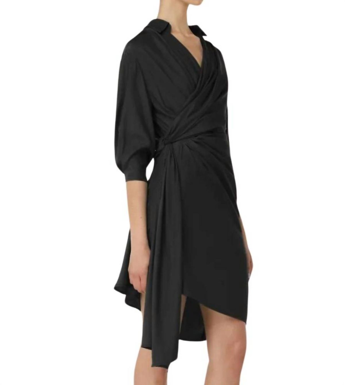 Style 1-634459334-1130 GAUGE 81 Plus Size 34 Satin Black Cocktail Dress on Queenly