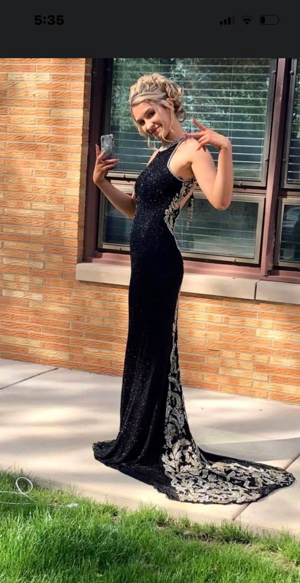 Sherri Hill Size 0 High Neck Black Mermaid Dress on Queenly