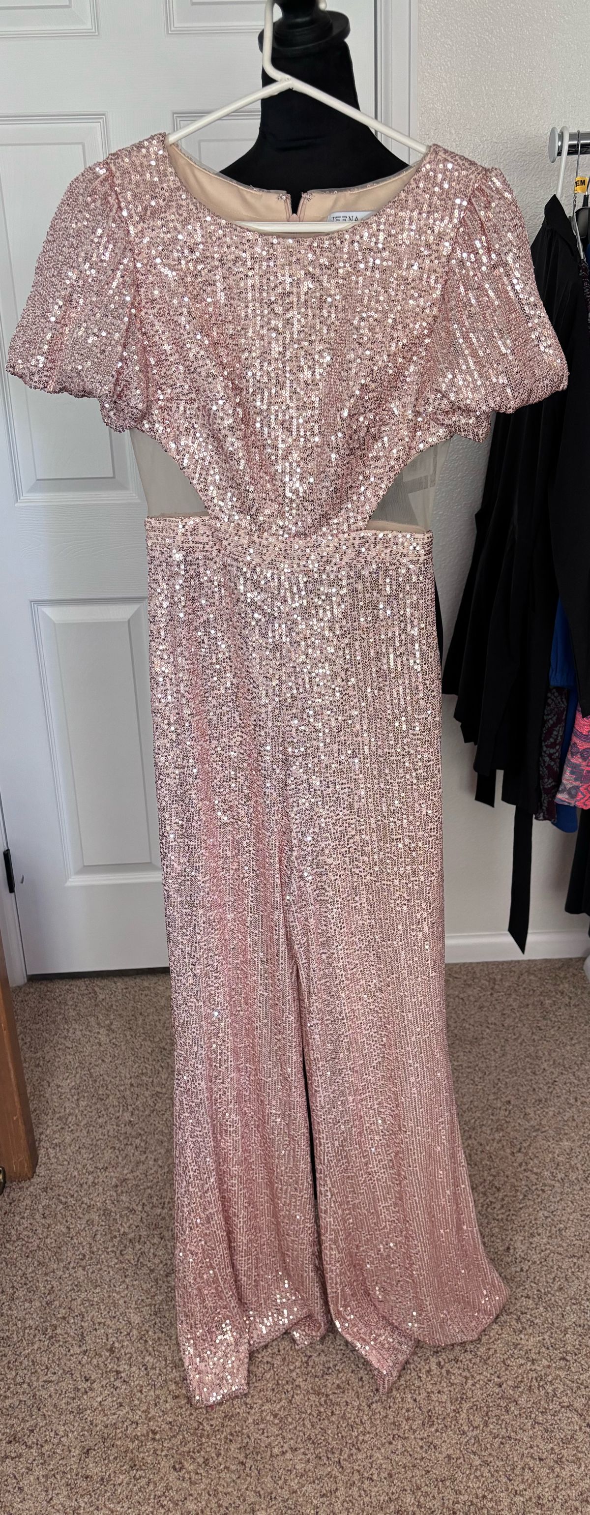 Style 11278 Mac Duggal Size 4 Nightclub Pink Formal Jumpsuit on Queenly